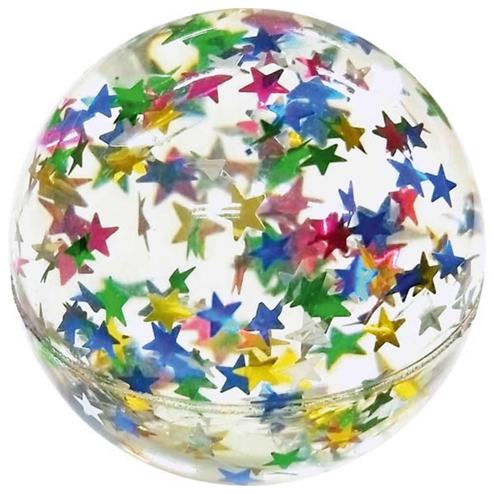 Palla che rimbalza - stelle glitterate. 4,3 centimetri