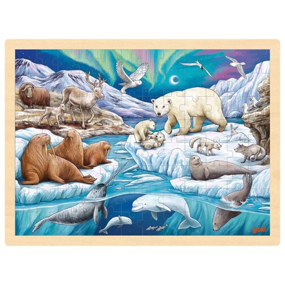 Goki Wooden puzzle puzzle Night Polar, 96st.
