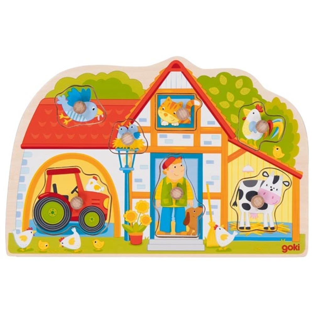 Goki Wooden Nick Puzzle My Farm, 7st.
