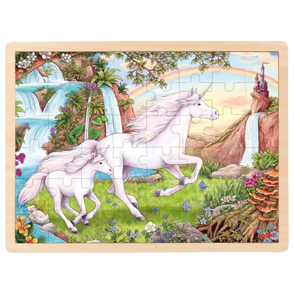 Goki Wooden puzzle puzzle unicorno, 48 °.