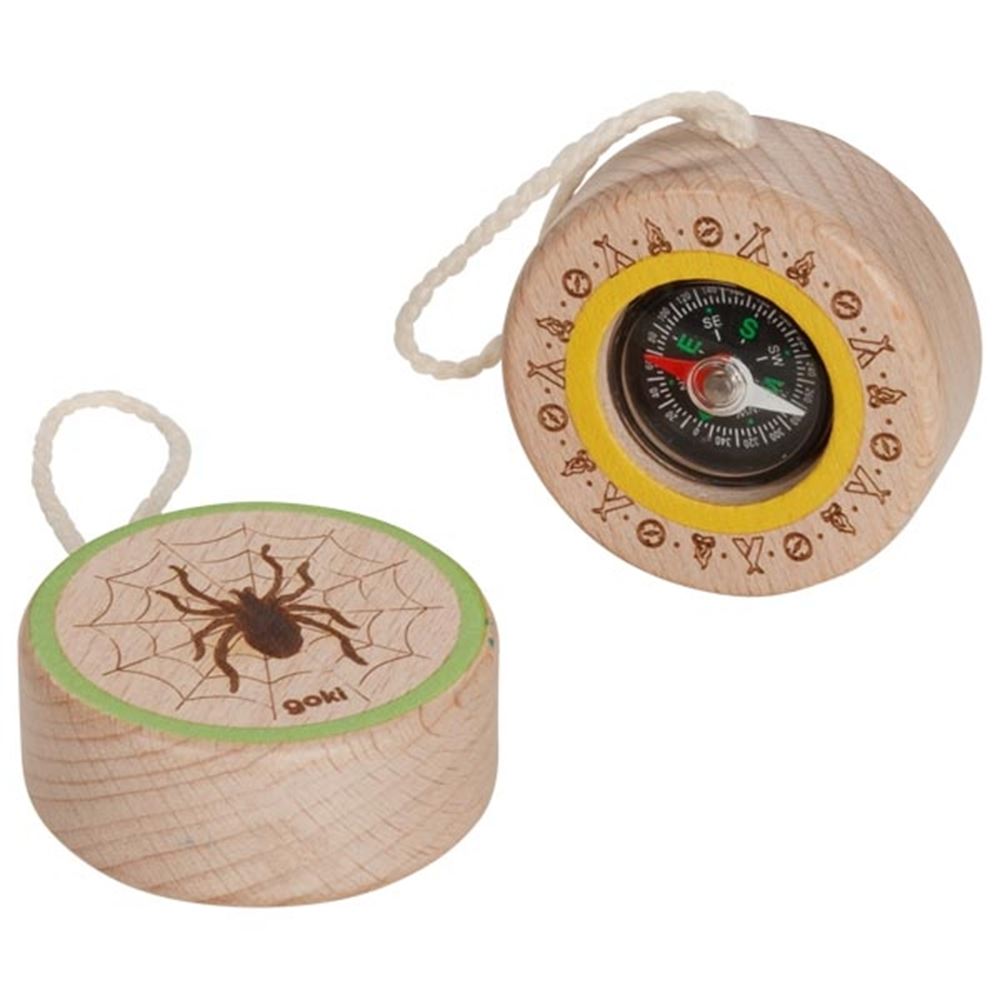 Araña de brújula de madera de Goki