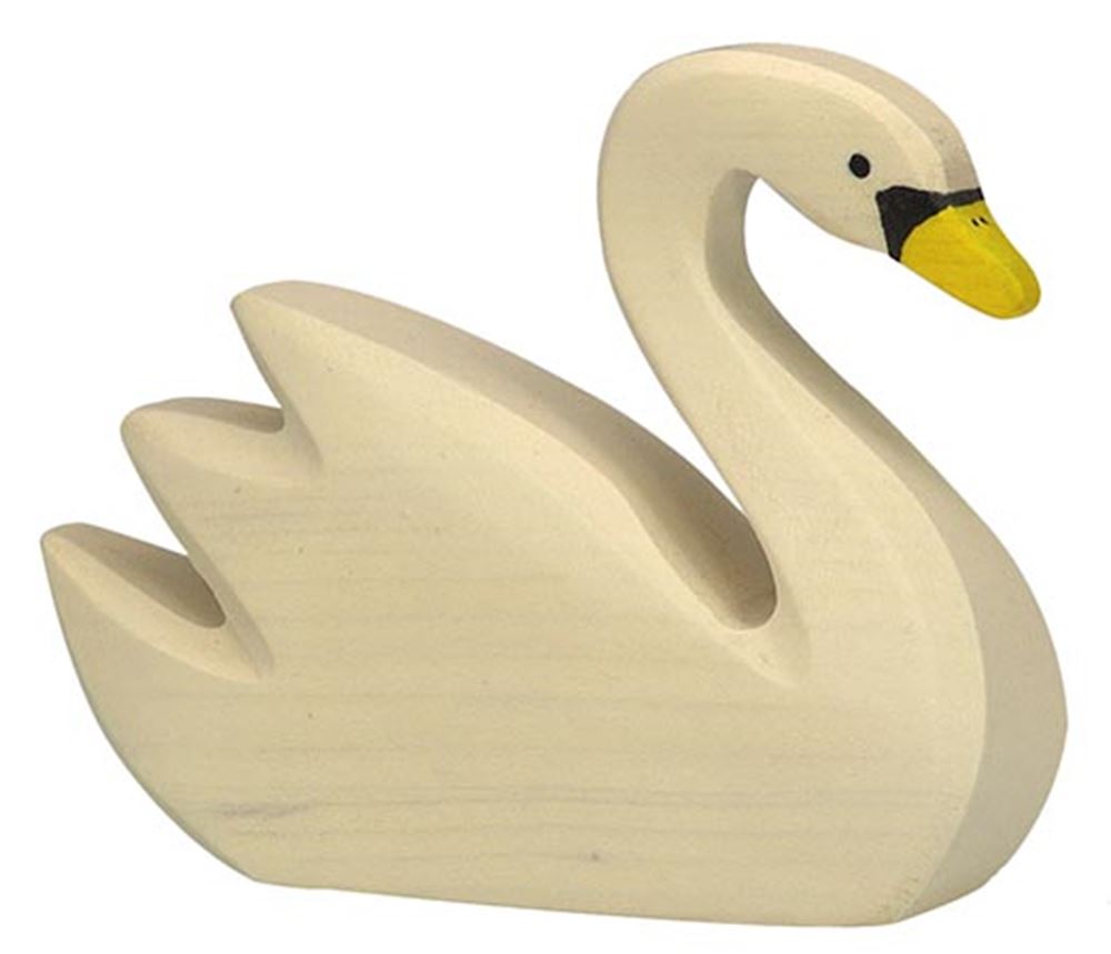Holztiger zwaan, zwemmend. 10,5 cm.