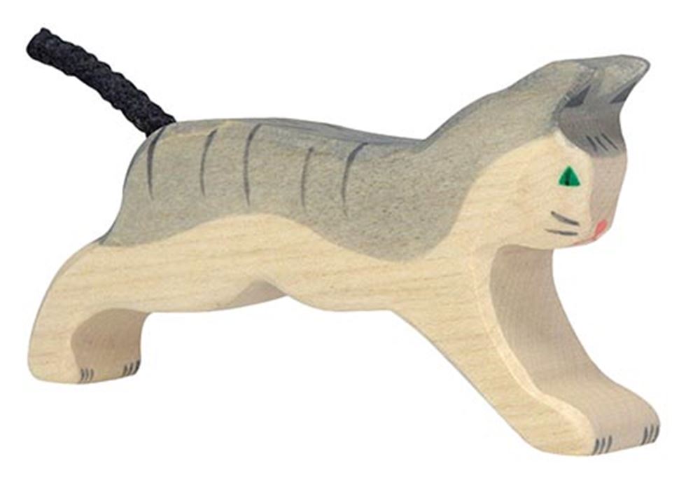 Gatto Holztiger, correndo. 11 cm.