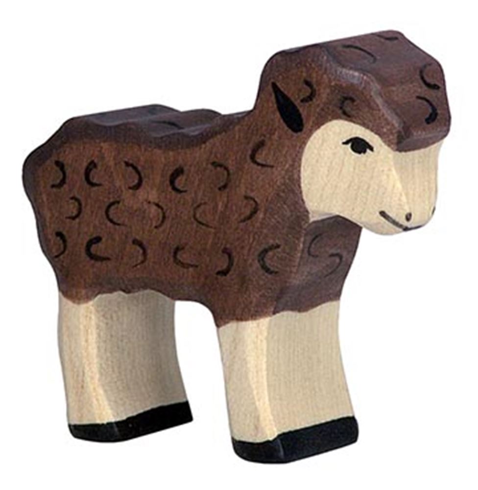 Agnello Holztiger, nero. 7 cm.