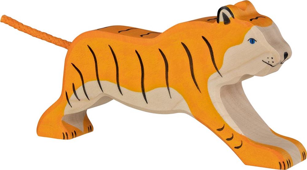 Tigre Holztiger, corriendo. 17cm.
