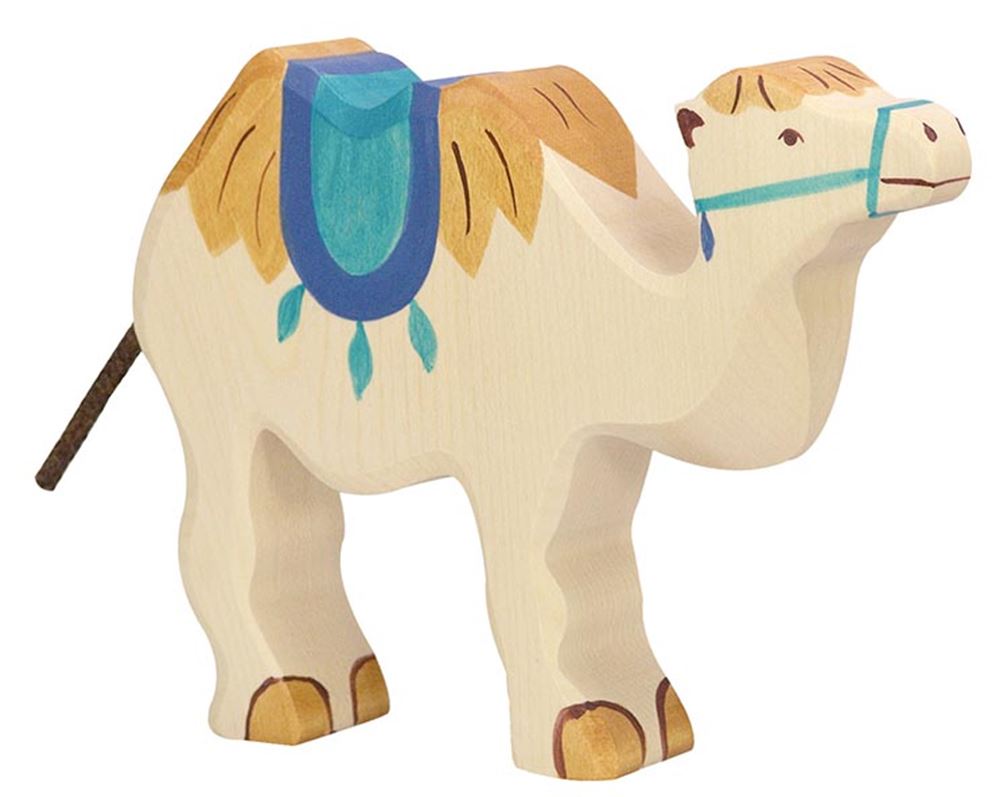 Cammello Holztiger con sella. 18cm.