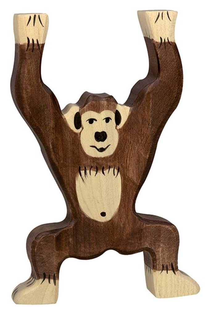 Chimpancé Holztiger, de pie. 9cm.