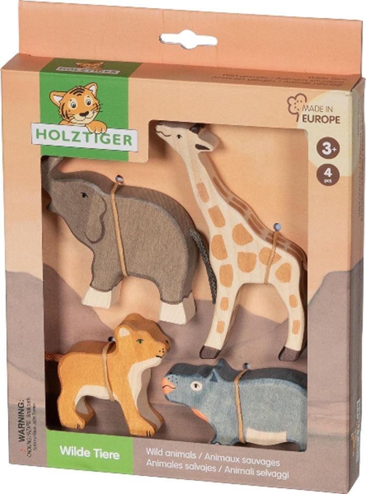 Animali selvatici Holztiger. 4 pezzi. 3+