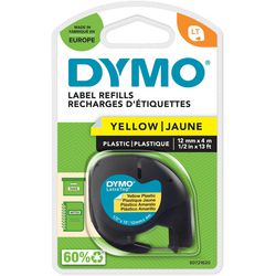 Etichette letratag dymo plastica 12x4mm giallo