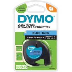 Etichette letratag dymo plastica 12x4mm blu
