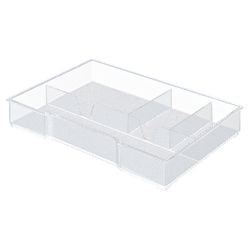 Sorting tray leitz plus wow transparent 4 compartments polystyrene