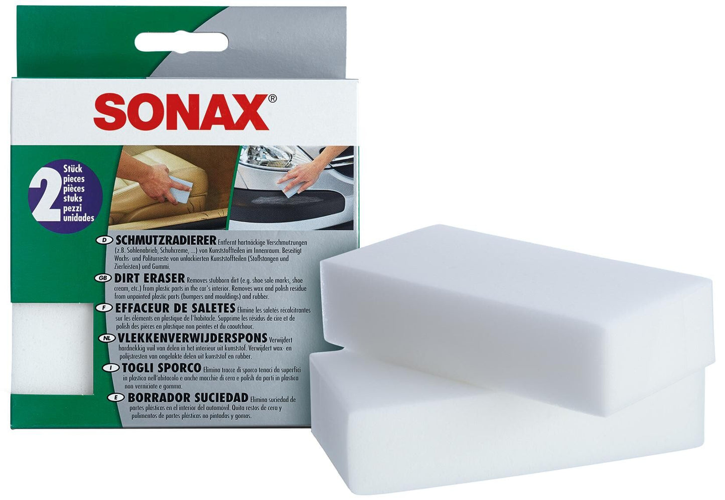 Sonax Gomma per macchie Schmutzradierer Gomma per sporco, confezione da 2