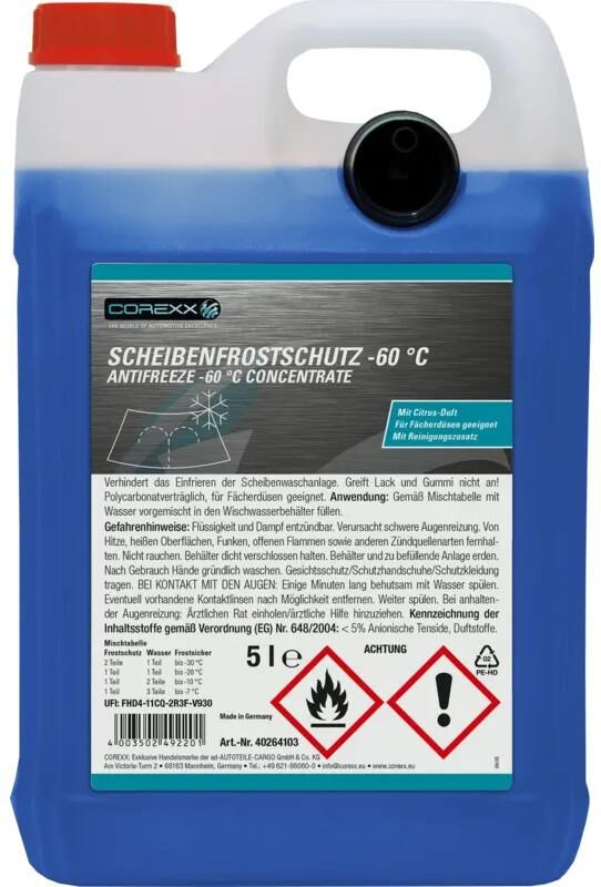 Corexx protezione antigelo parabrezza antiruggine 5 l -60 gradi