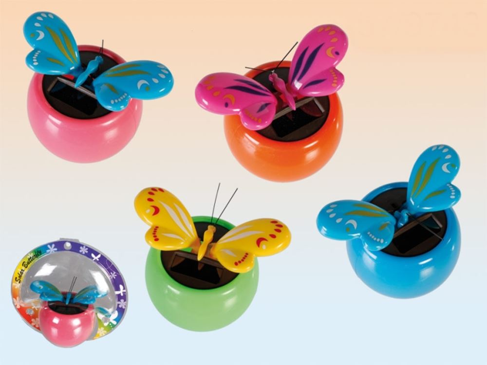 Farfalla in vaso solare 8 cm 4 ass