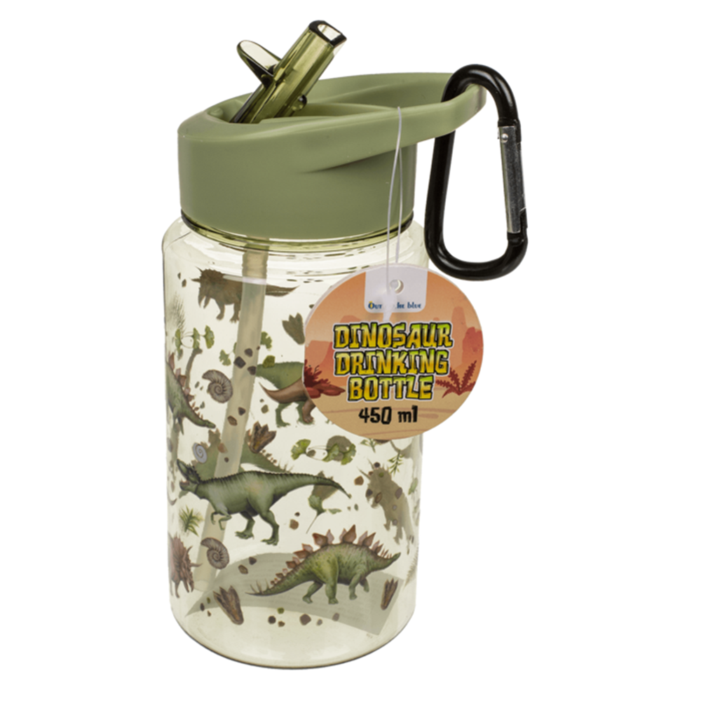 Botella Abi, dinosaurio con pajita. 450ml