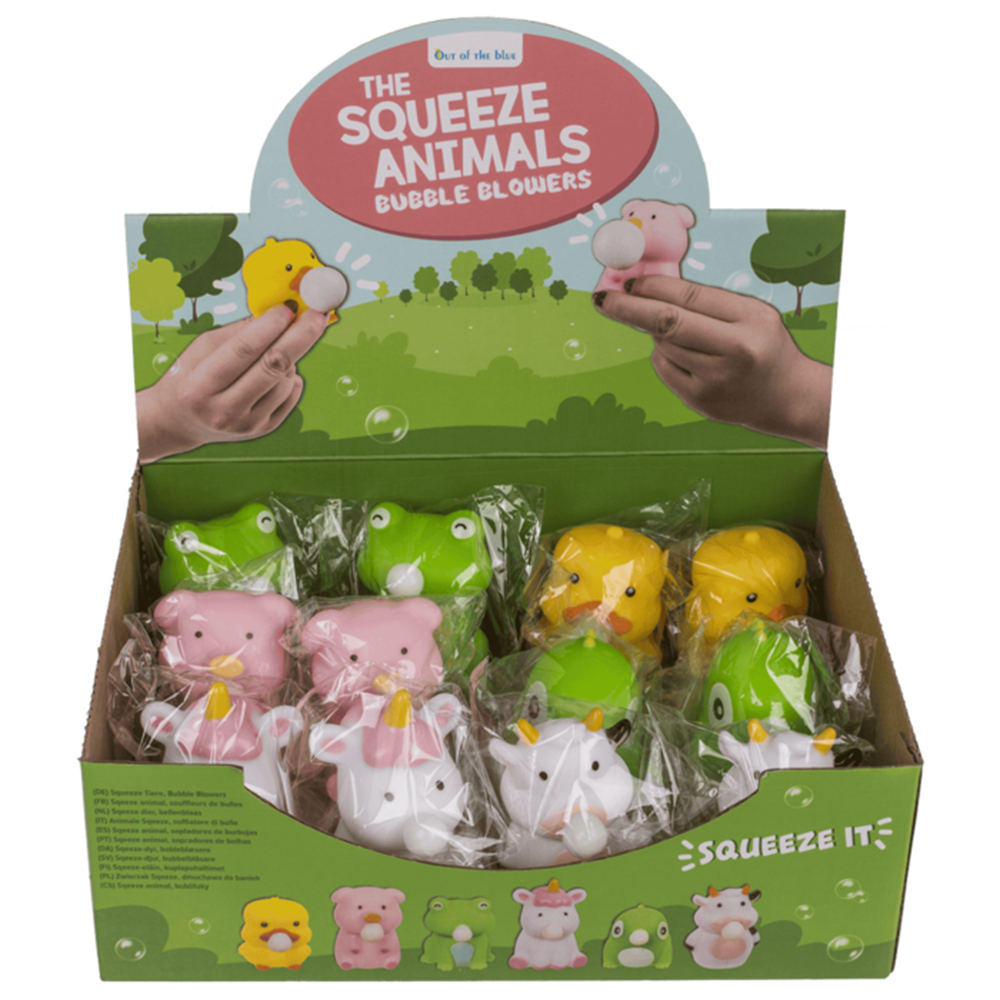 Dsp. exprimir animales, sopladores de burbujas