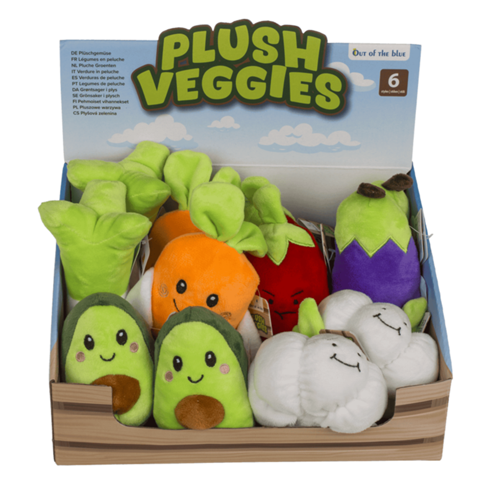 Dsp verdure di peluche. 16 cm. 6 ass. 12 pezzi