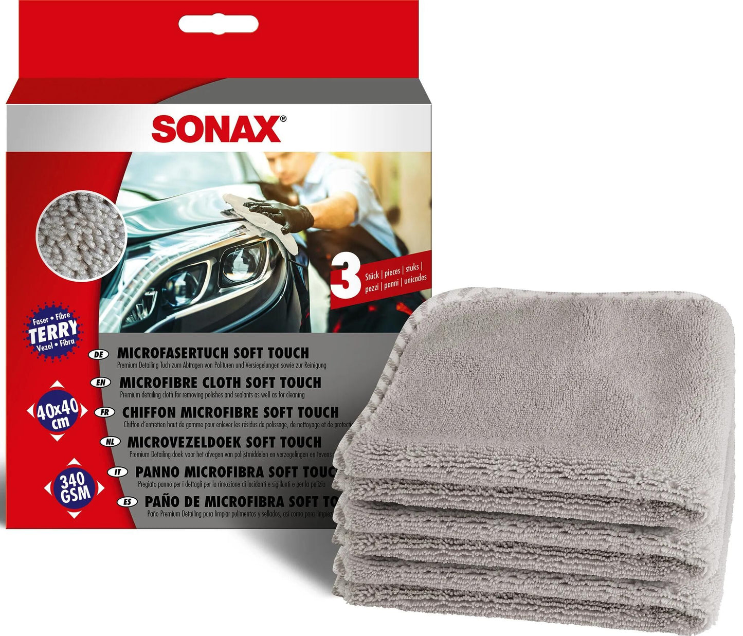 SONAX MICROFIBRE tessuto morbido tou 3pcs.