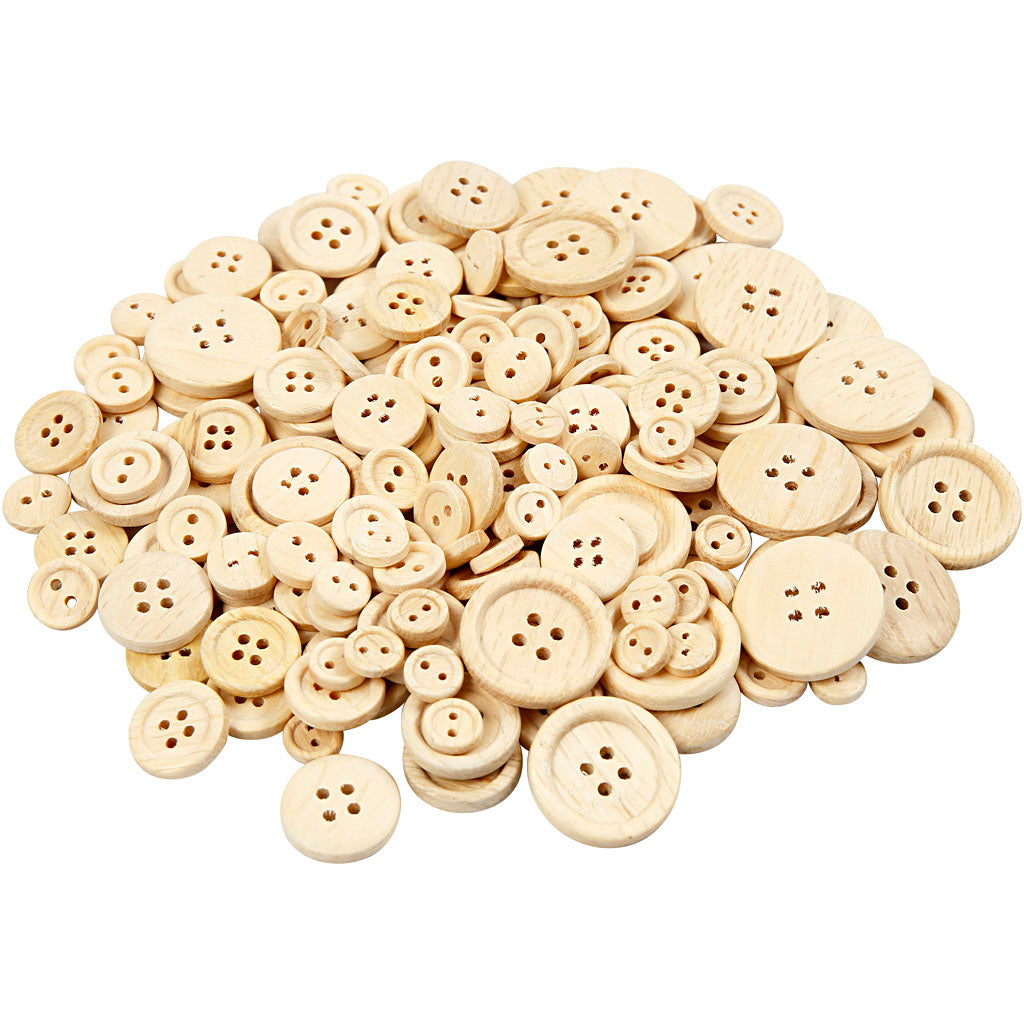 Bottoni in legno Creativ company, d 8+11+15+18+23 mm, 440 pezzi 1 scatola