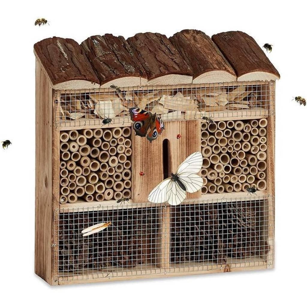 Hola hola insectenhotel 30x9.5x30 cm de madera natural