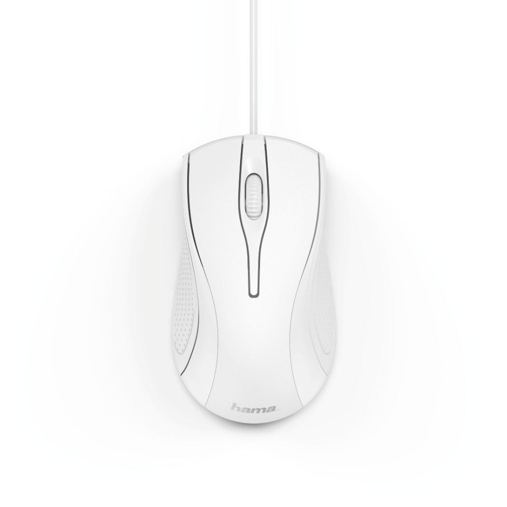 Mouse ottico Hama con 3 pulsanti MC-200 con cavo bianco
