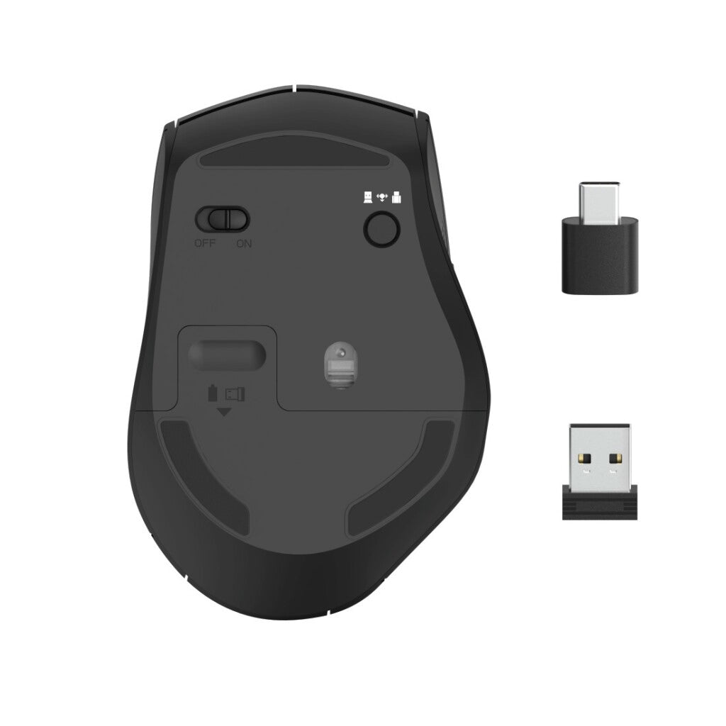 Hama Opt. Ratón inalámbrico con 6 botones MW-600 Modo dual USB-C USB-A Negro