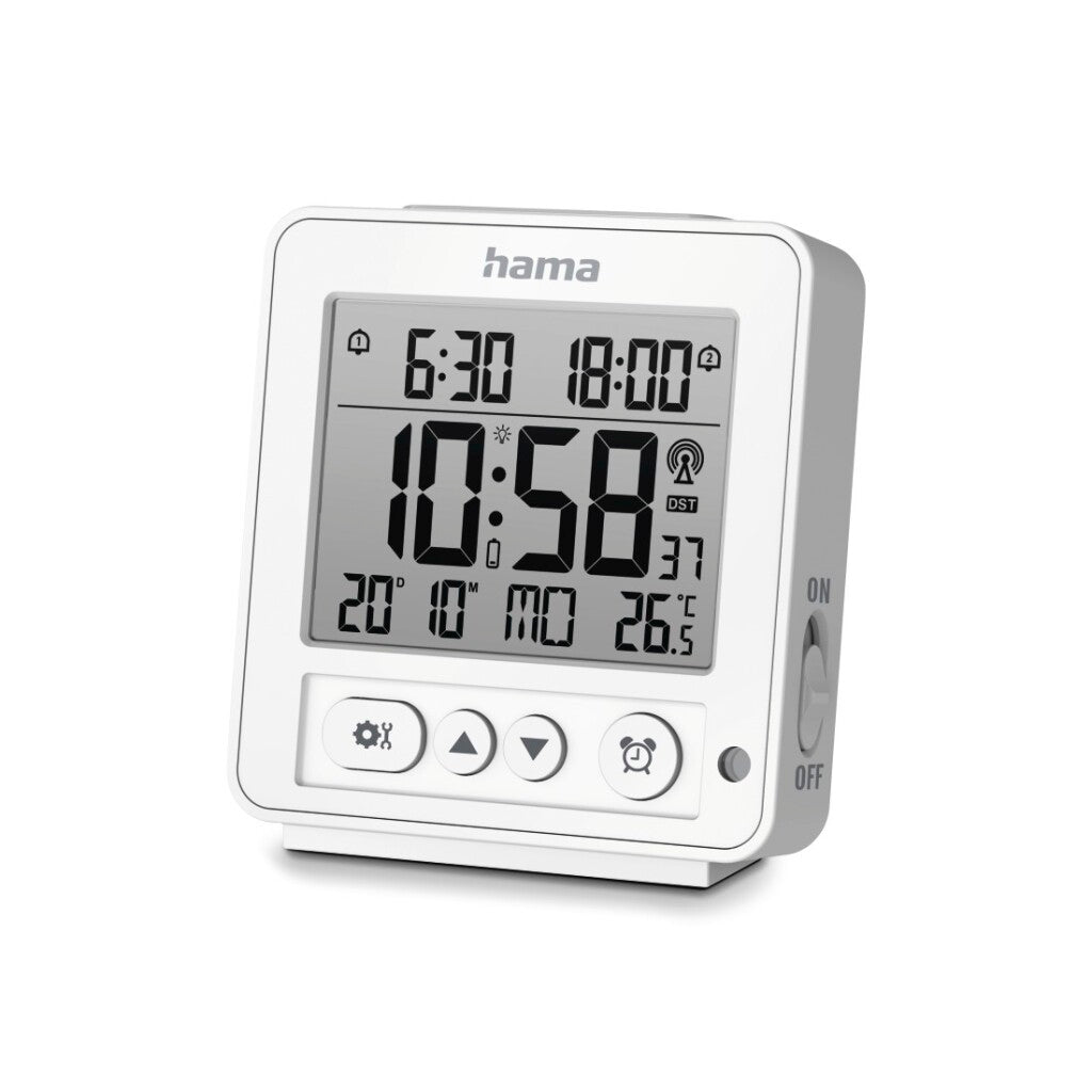 Hama Digital Radio -Lucing Clock LCD Rhodes White