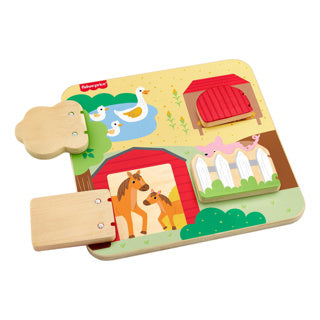 Animales de granja peek-a-boo de madera de Fisher-price | 2 piezas