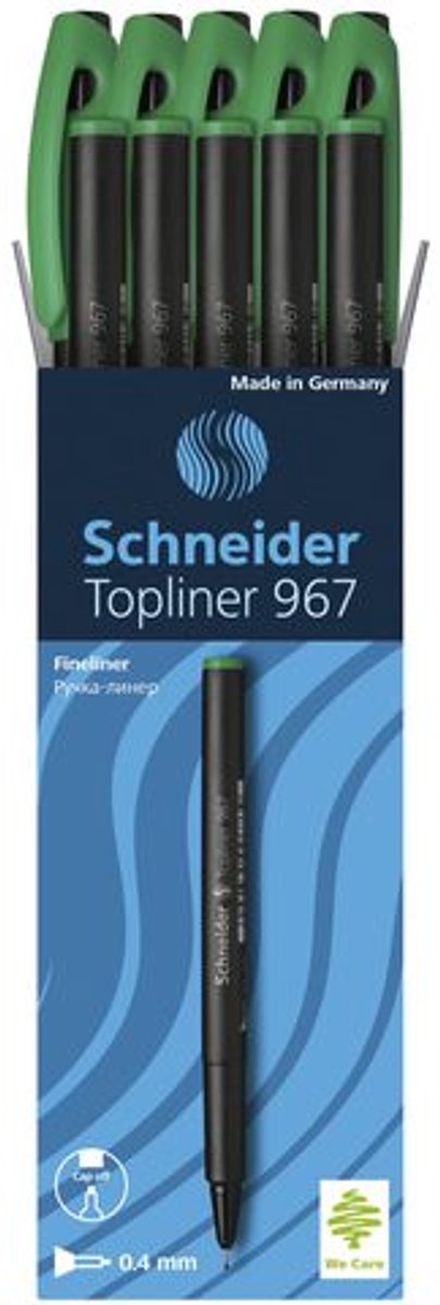 Strumenti da scrittura Schneider schneider fineliner - topliner 967 - 0,4 mm - verde - scatola da 10 pezzi - s-9674