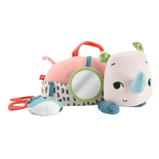 Fisher-Price sulla pancia che gioca al rinoceronte errante