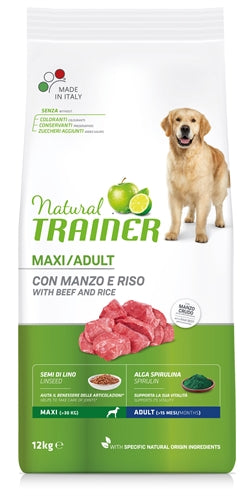 Addestratore naturale cane adulto maxi manzo riso
