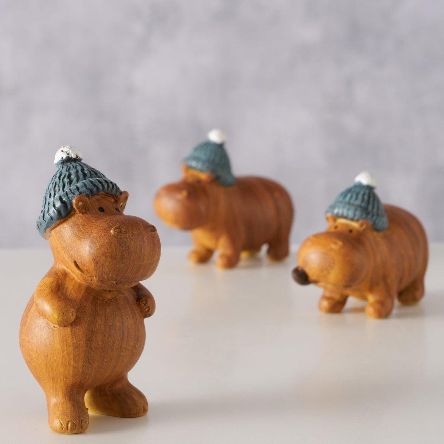Boltze home figura ippopotamo 4x3,5x6,5 cm