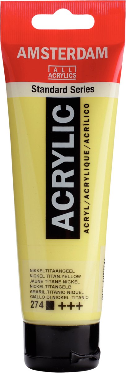 Pintura acrílica Amsterdam Standard Series tubo 120 ml amarillo níquel titanio 274