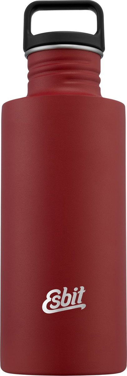 Esbit sculptor waterfles - 750ml - rood - rvs drinkfles - lusdop