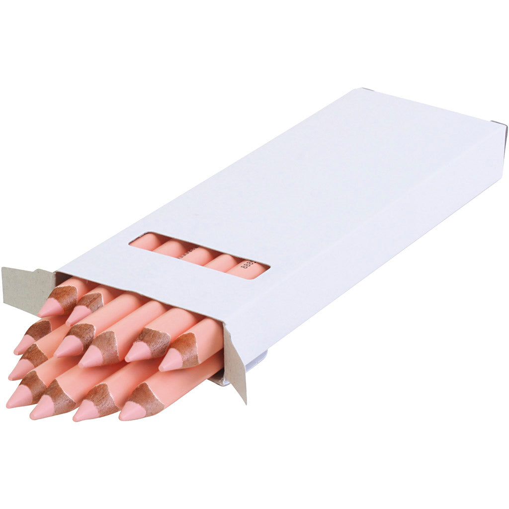 Edu3 matita colorata edu jumbo, spessore 10 mm, mina 6,25 mm, rosa chiaro, 12 pezzi 1 scatola