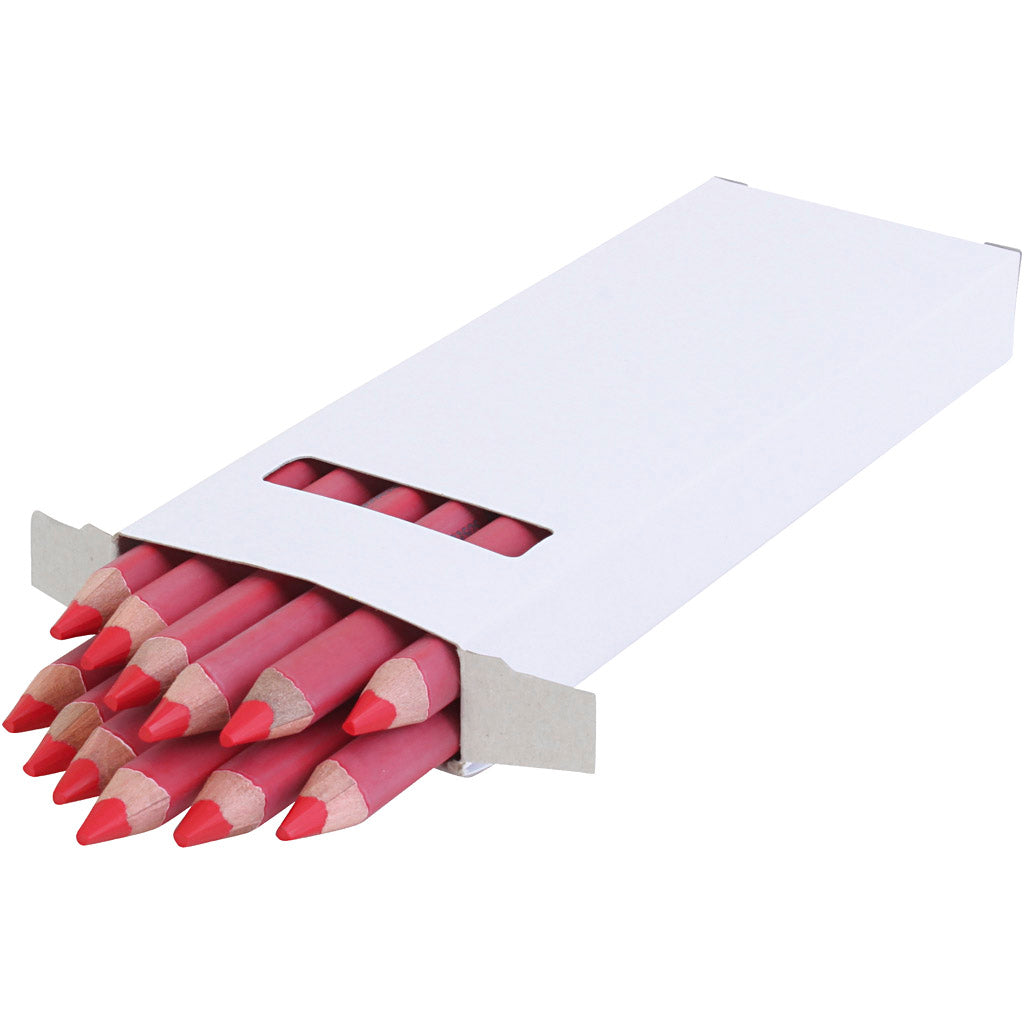 Edu3 matita colorata edu jumbo, spessore 10 mm, mina 6,25 mm, rosso, 12 pezzi 1 scatola