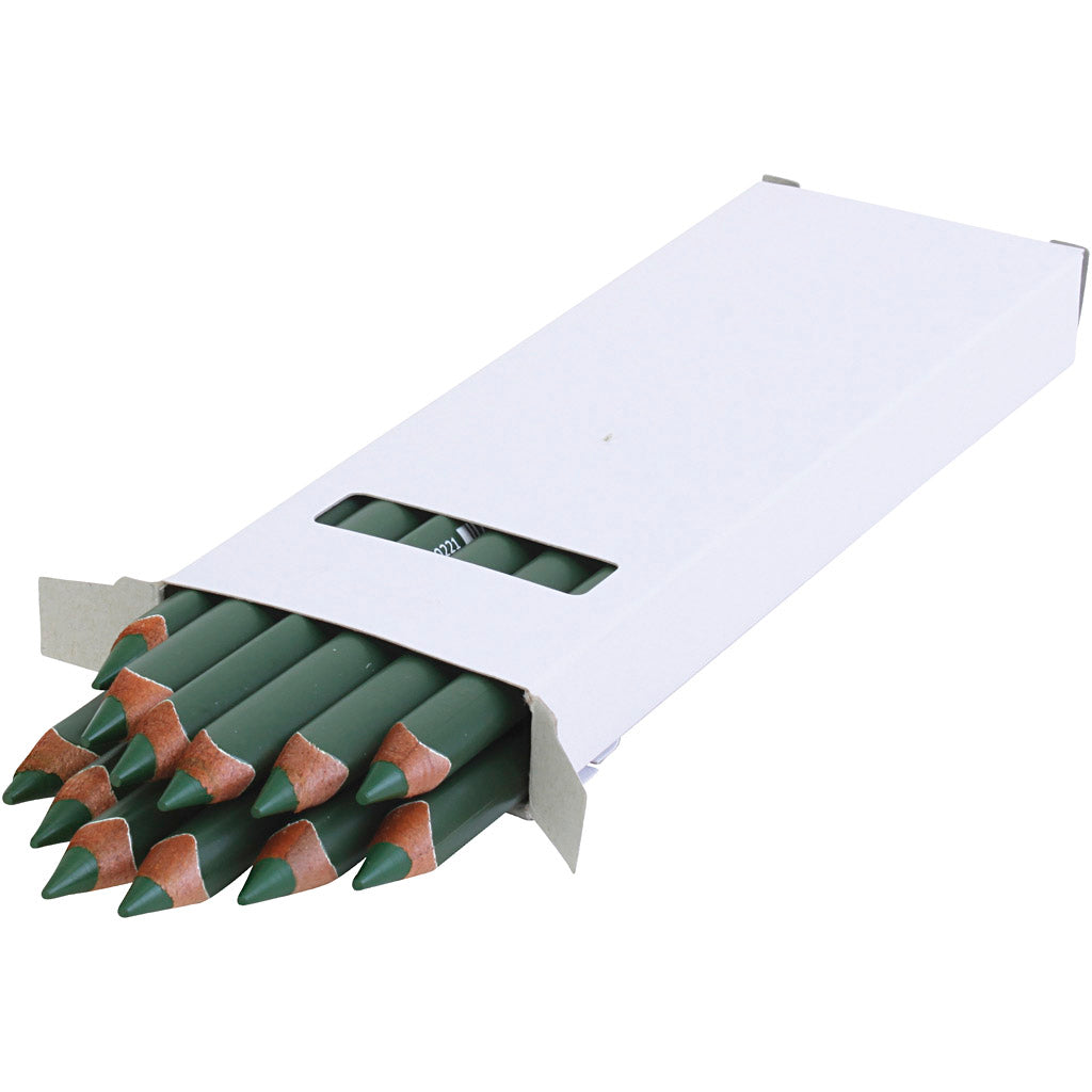 Edu3 matita colorata edu jumbo, spessore 10 mm, mina 6,25 mm, verde scuro, 12 pezzi 1 scatola