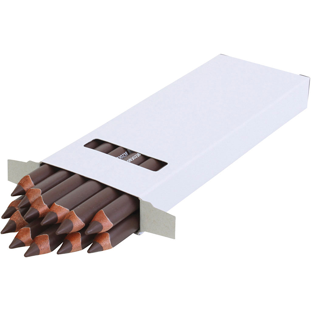 Edu3 matita colorata edu jumbo, spessore 10 mm, mina 6,25 mm, marrone scuro, 12 pezzi 1 scatola