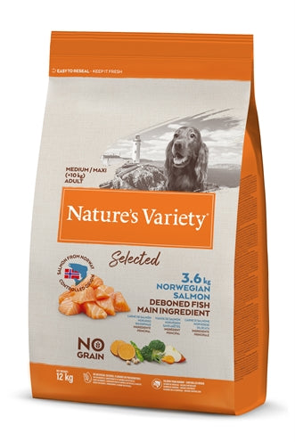 Variedad de naturaleza Seleccionada Medium para adultos Salmón noruego