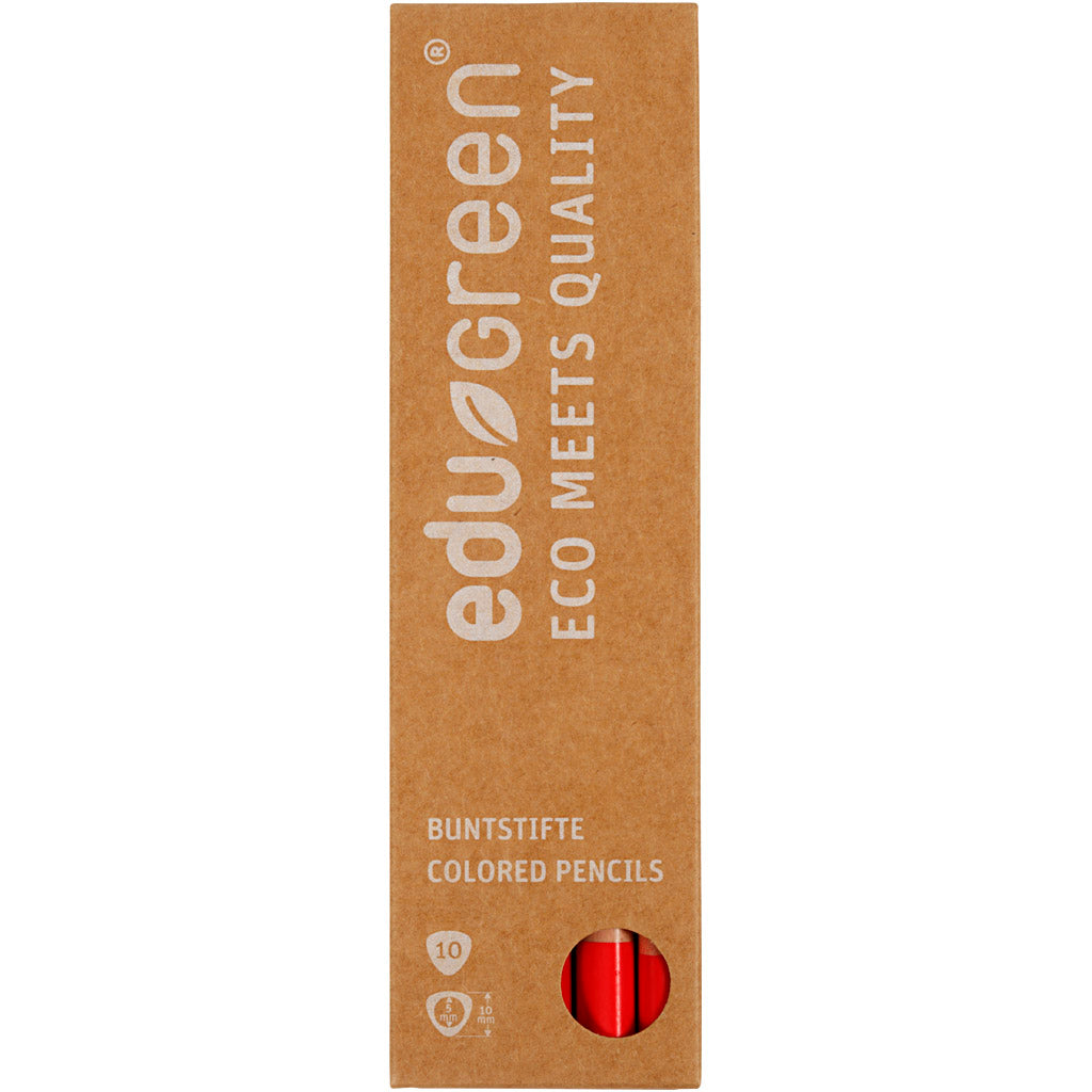 Matite colorate EDU3 EDUGREEN JUMBO, RIMPIONE 5 MM, ROSSO, Scatola 10 pezzi 1