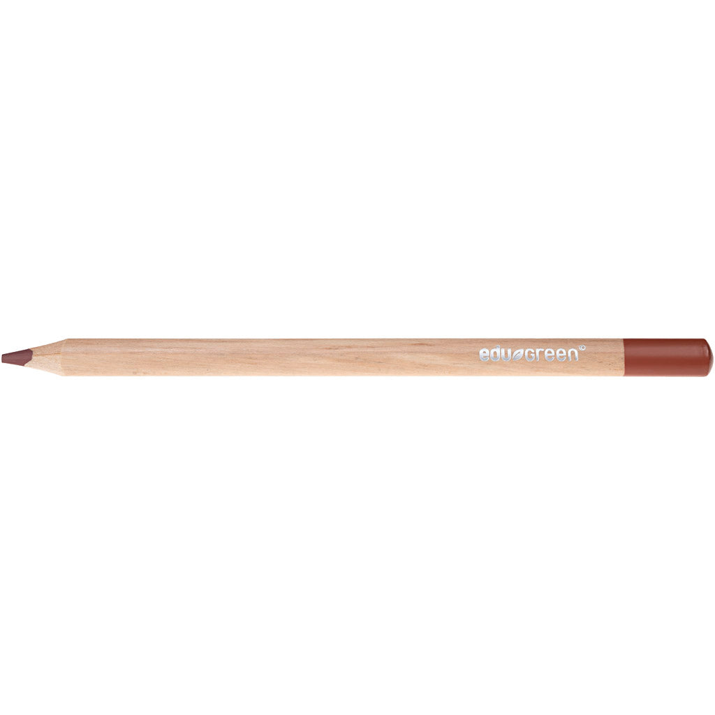 Lápices de color jumbo edu3 edugreen, relleno de 5 mm, marrón, 10 piezas 1 caja