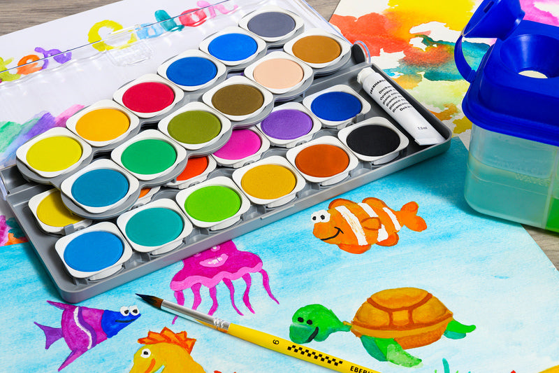 Eberhard Faber Eberhard Faber EF-578324 Box de pintura Ganador 24 Colors + Paleta de mezcla
