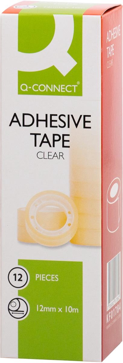 Q-connect plakband, pp, ft 12 mm x 10 m, doos van 12