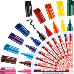 Edding Markers 400, line thickness 1 mm, various colors, 10 piece 1 box