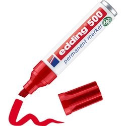 Rotulador permanente edding 500 ultra 2-7mm rojo diagonal, secado rápido, resistente al agua