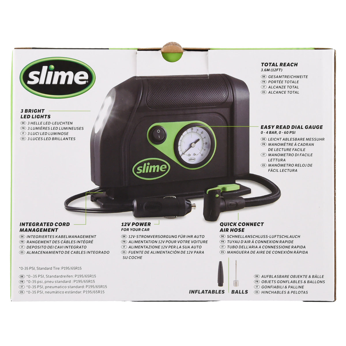 Compresor de bomba de neumáticos Slime 12v