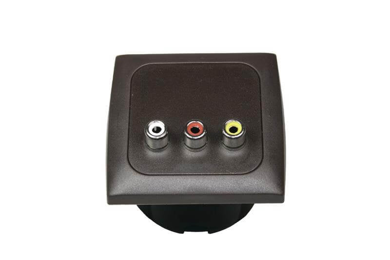 Presa video e audio C-line con cornice di copertura marrone opalino
