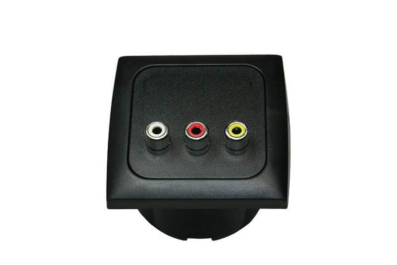 Presa video e audio C-line con cornice di copertura opale nero