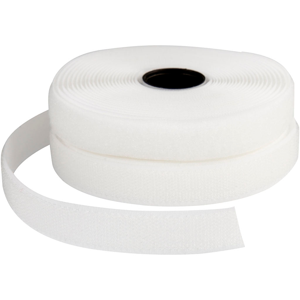 Creativ Company Chiusura con velcro, larghezza: 20 mm, bianco, 5 m 1 rotolo
