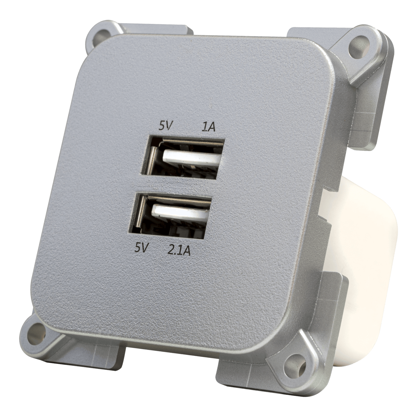 C-line wandcontactdoos met dubbele usb-a lader zilver